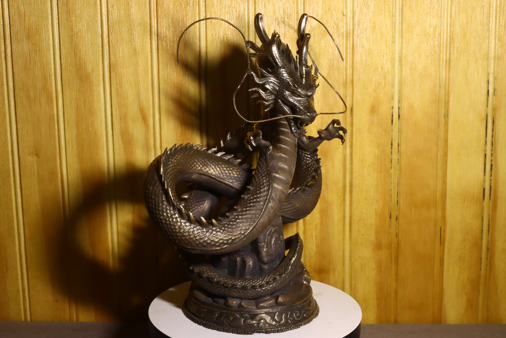 Solid Silicon Bronze Shenron Statue 8.75" Tall w/ Felted Bottom 11lbs 2.4 oz