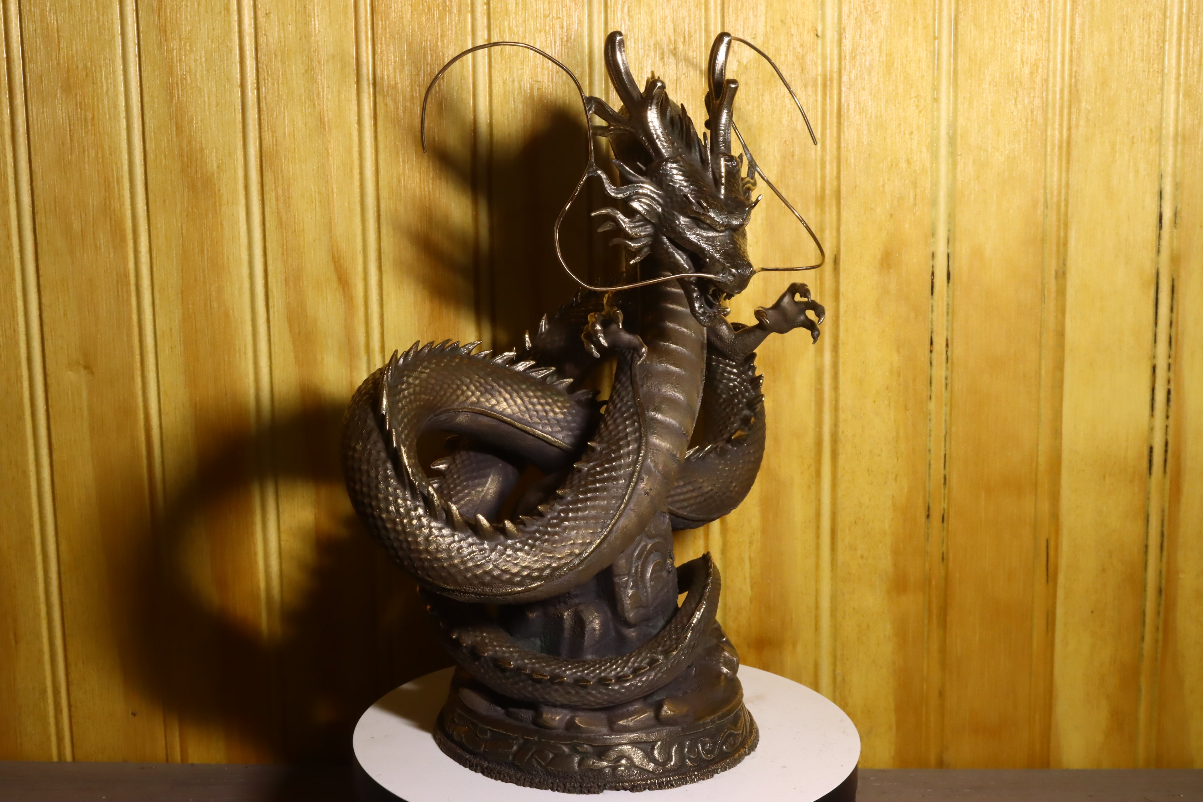 Solid Silicon Bronze Shenron Statue 8.75" Tall w/ Felted Bottom 11lbs 2.4 oz