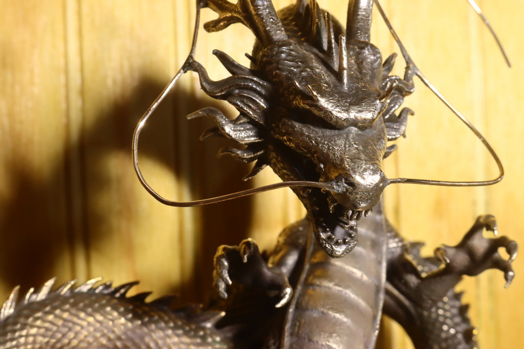 Solid Silicon Bronze Shenron Statue 8.75" Tall w/ Felted Bottom 11lbs 2.4 oz