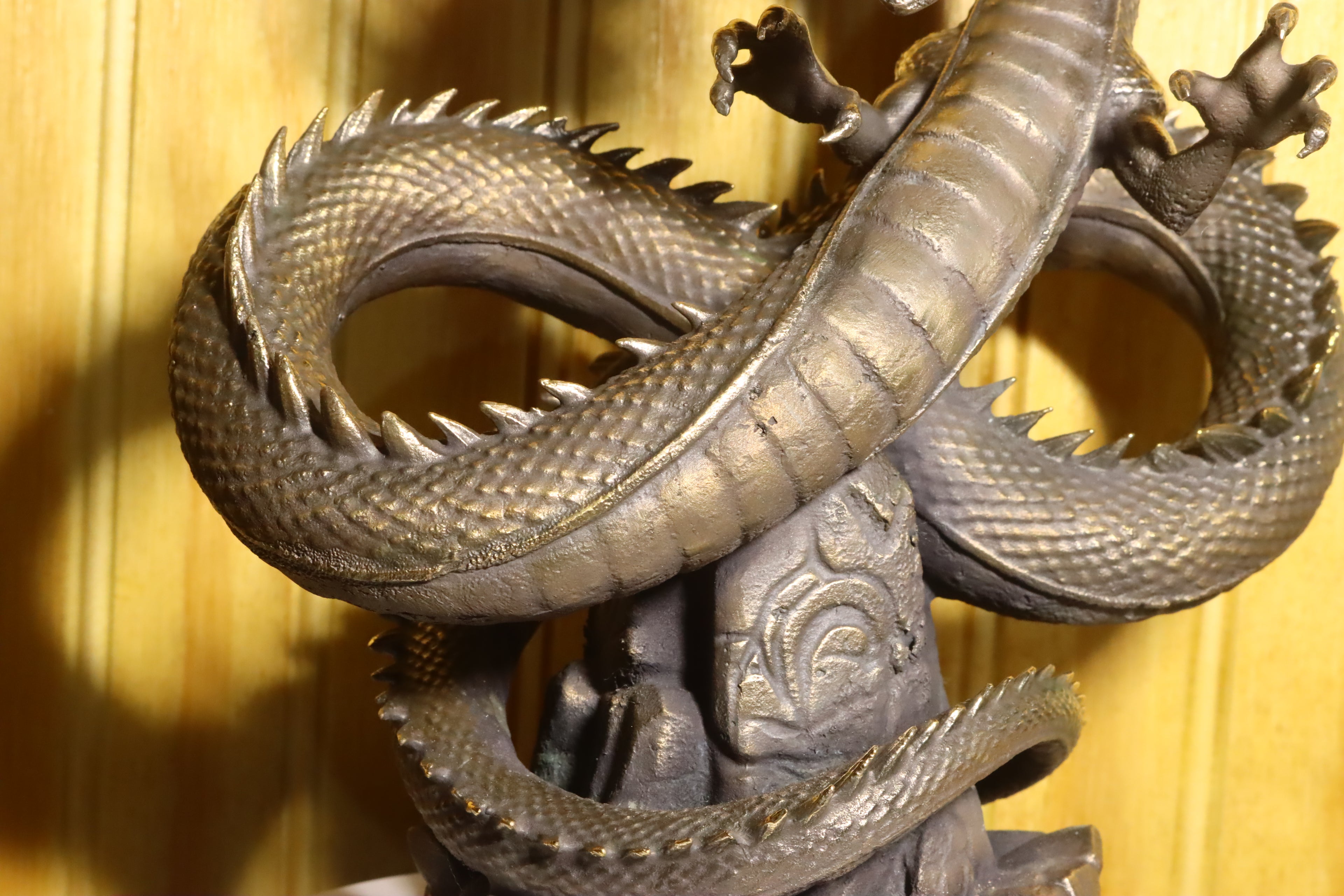 Solid Silicon Bronze Shenron Statue 8.75" Tall w/ Felted Bottom 11lbs 2.4 oz