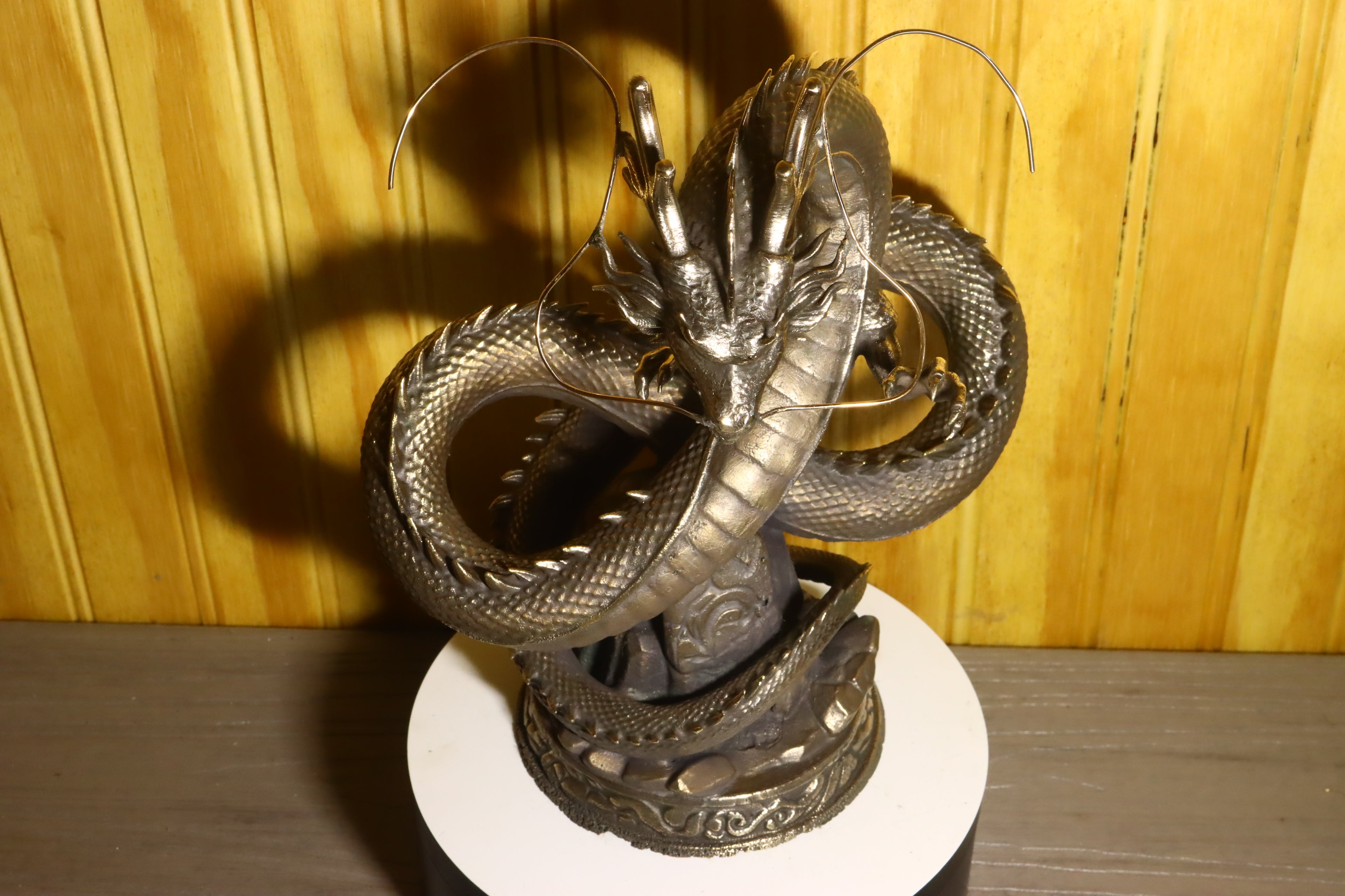 Solid Silicon Bronze Shenron Statue 8.75" Tall w/ Felted Bottom 11lbs 2.4 oz