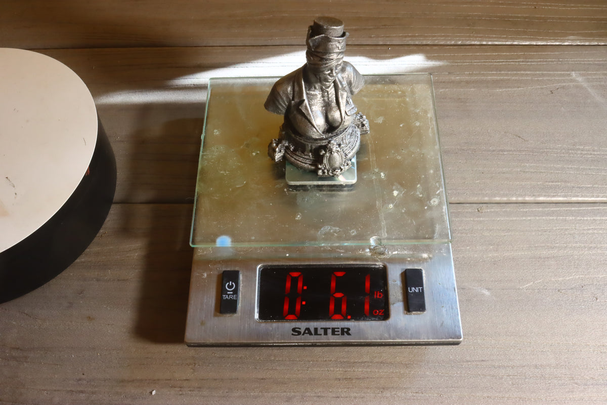 Solid Aluminum Alloy (Tenzaloy) Horror Medical Nurse Bust 3.5" Tall w/ Protectaclear & Felted Bottom