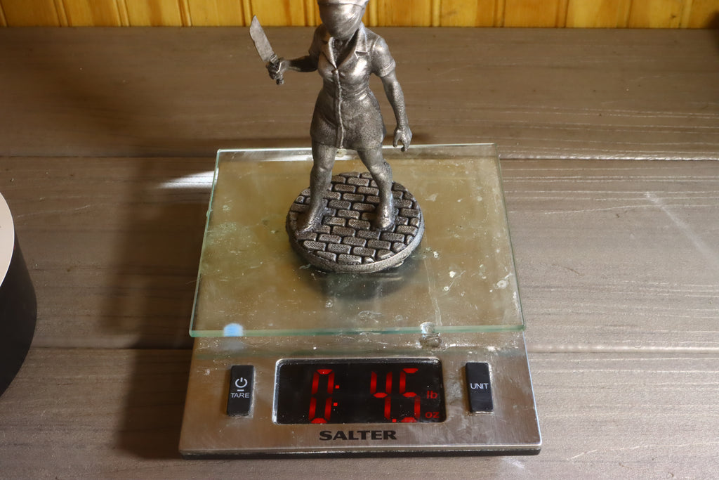 Solid Aluminum Alloy (Tenzaloy) Horror Medical Nurse Bust 5" Tall w/ Protectaclear & Felted Bottom