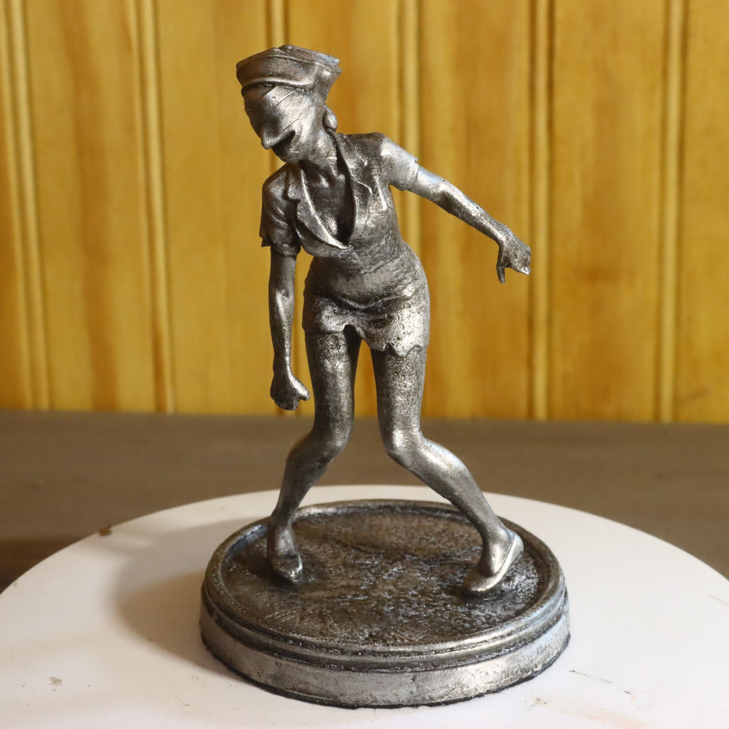 Solid Aluminum Alloy (Tenzaloy) Horror Medical Nurse Bust 4.75" Tall w/ Protectaclear & Felted Bottom