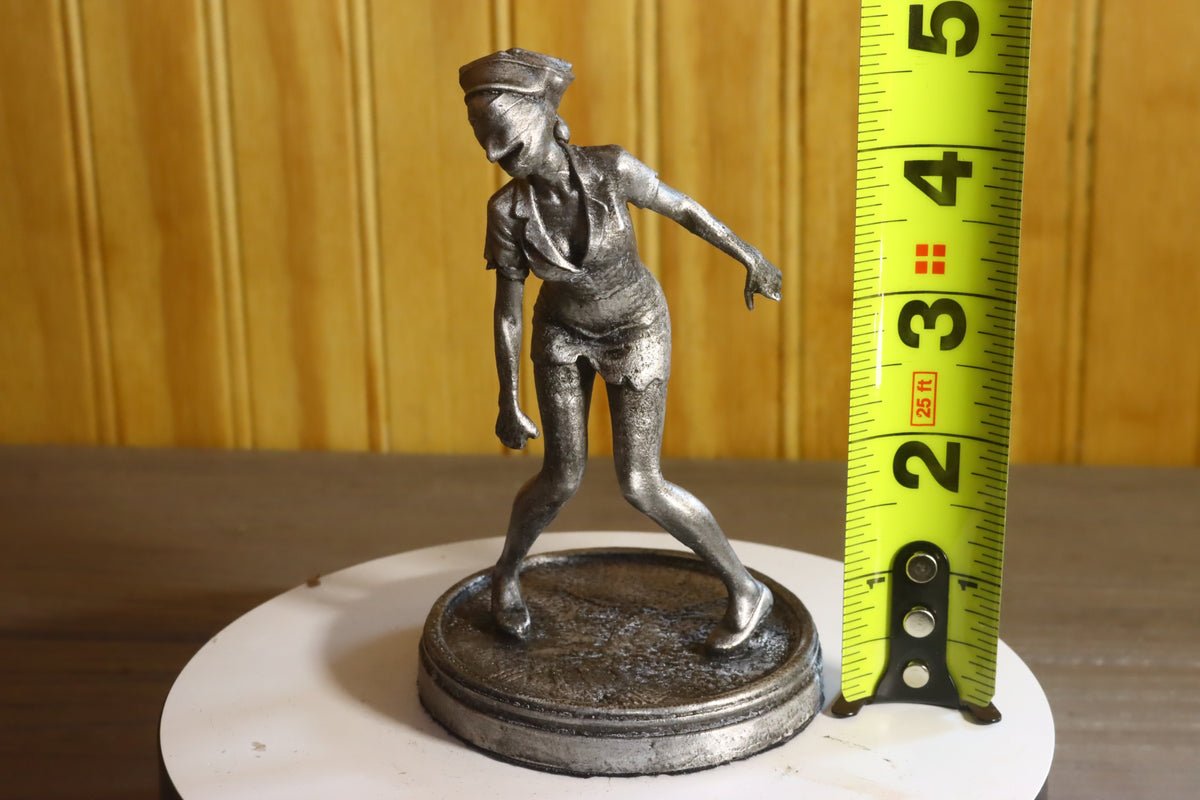 Solid Aluminum Alloy (Tenzaloy) Horror Medical Nurse Bust 4.75" Tall w/ Protectaclear & Felted Bottom
