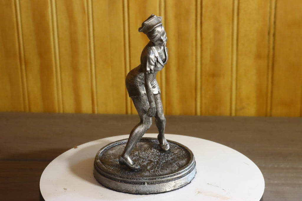 Solid Aluminum Alloy (Tenzaloy) Horror Medical Nurse Bust 4.75" Tall w/ Protectaclear & Felted Bottom
