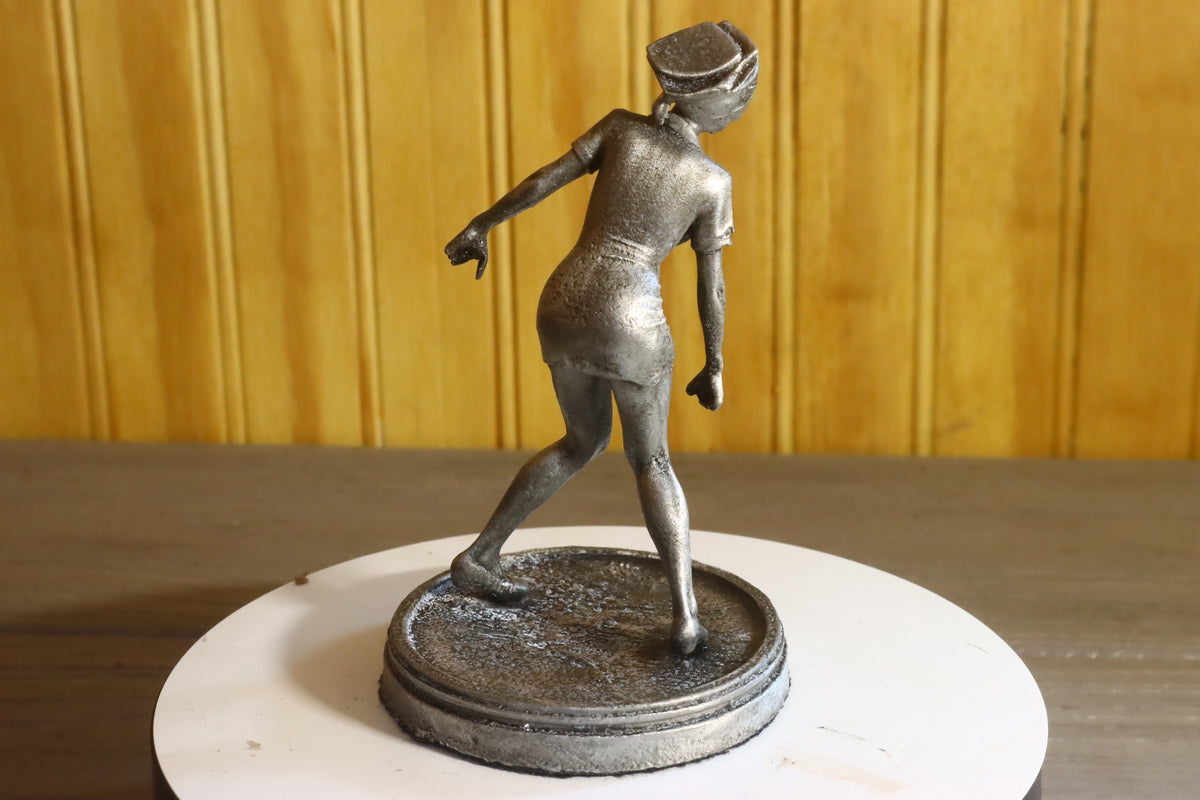 Solid Aluminum Alloy (Tenzaloy) Horror Medical Nurse Bust 4.75" Tall w/ Protectaclear & Felted Bottom