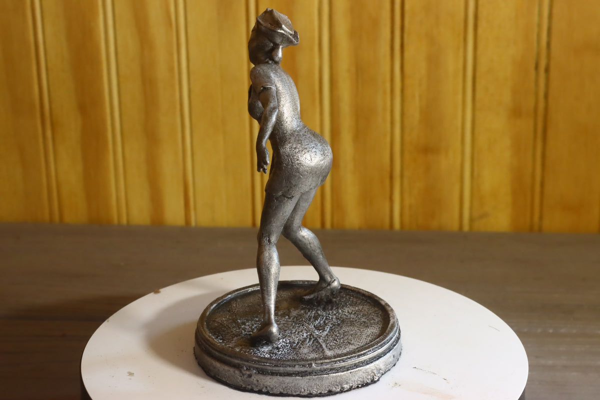 Solid Aluminum Alloy (Tenzaloy) Horror Medical Nurse Bust 4.75" Tall w/ Protectaclear & Felted Bottom