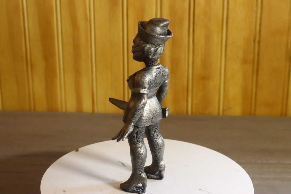 Solid Aluminum Alloy (Tenzaloy) Horror Medical Nurse Bust 5.25" Tall w/ Protectaclear & Felted Bottom