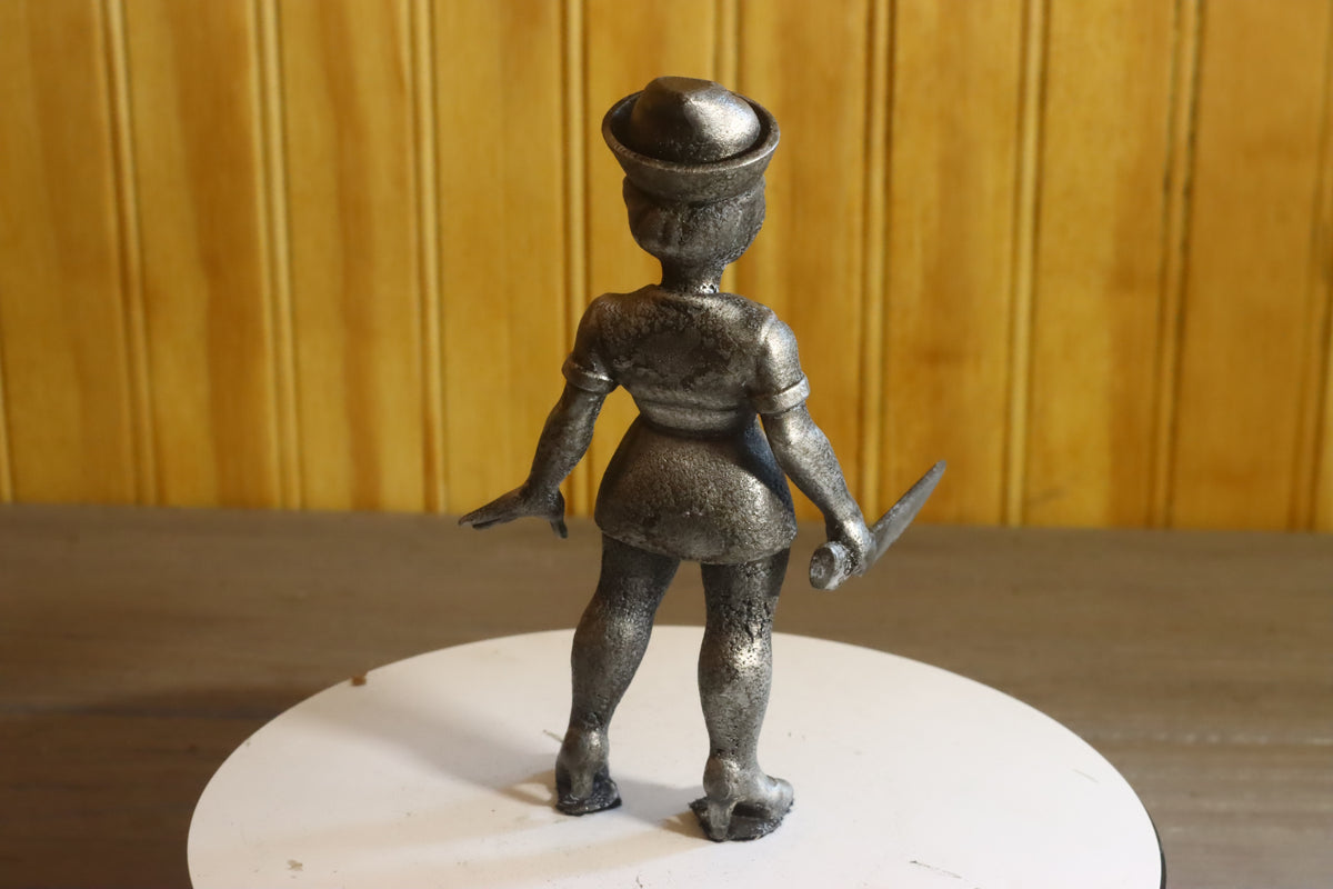 Solid Aluminum Alloy (Tenzaloy) Horror Medical Nurse Bust 5.25" Tall w/ Protectaclear & Felted Bottom