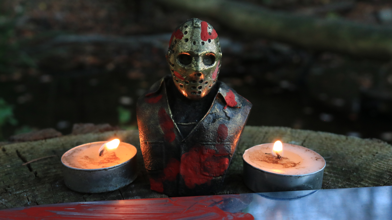 Solid Brass Jason Voorhees Bust With Stand