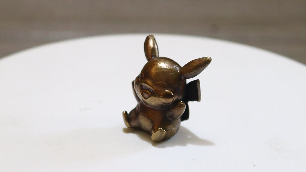 Solid Bronze Baby Pikachu Statue 1.25 Inches Tall