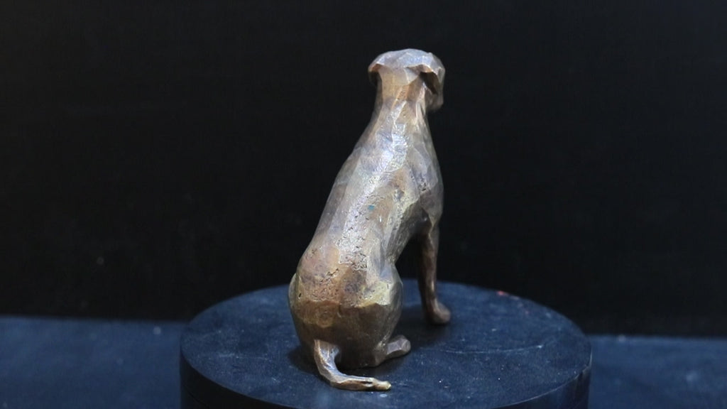 Solid Brass Boxer Dog Statue