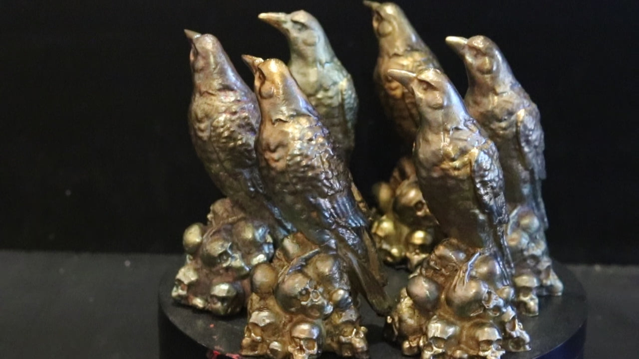 Solid Bronze Raven Statue