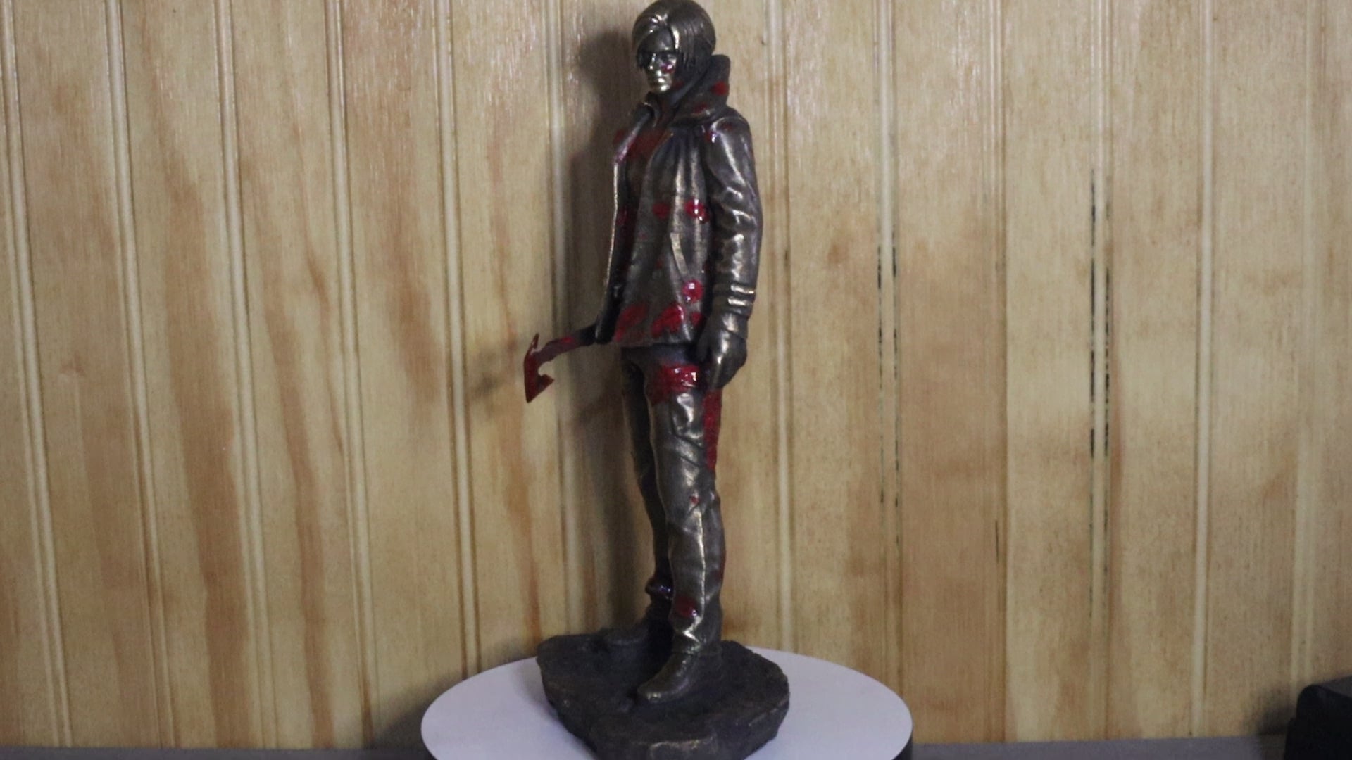 Solid Bronze Leon Kennedy Statue (Resident Evil) 9.25" Tall