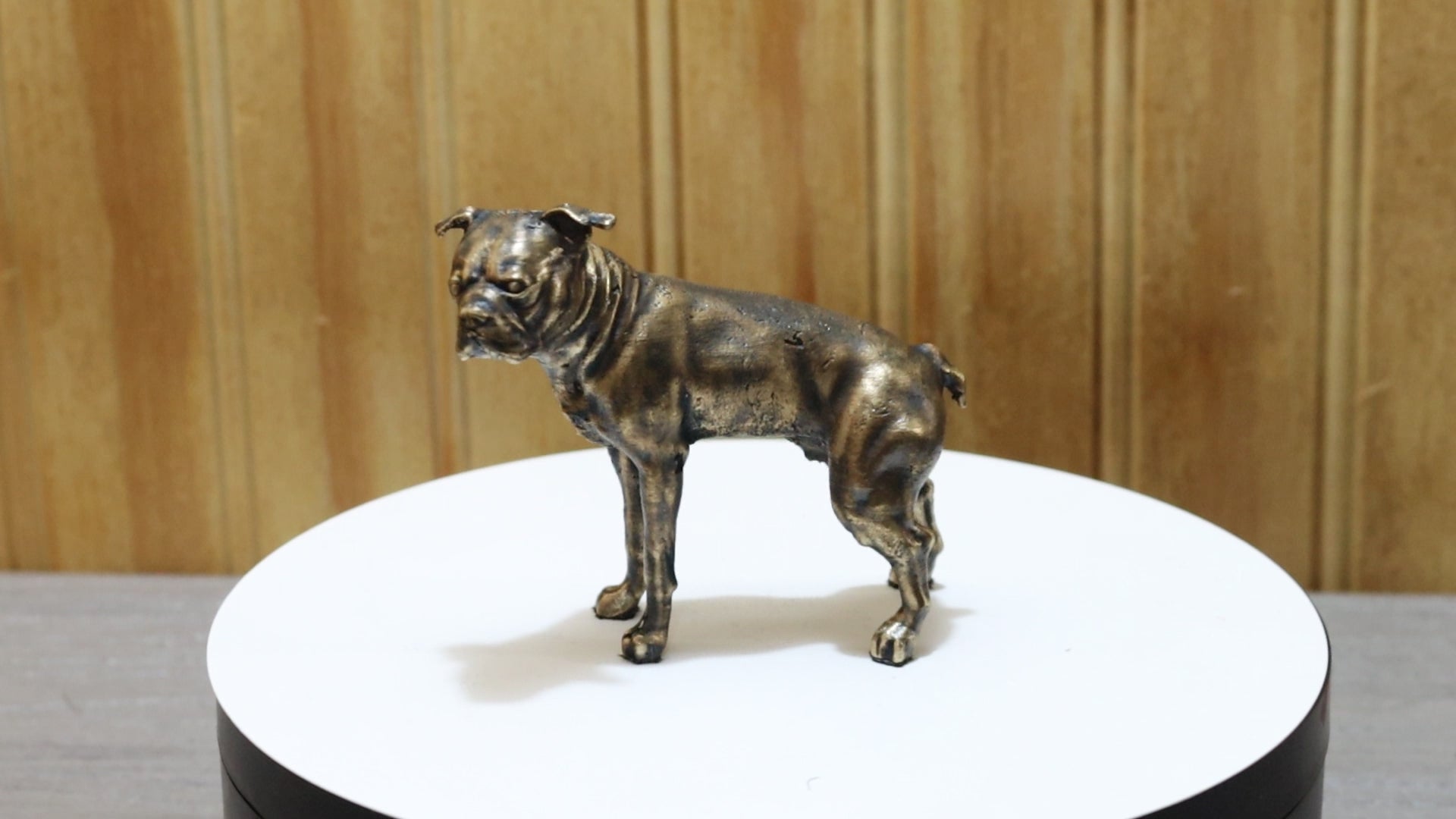 Solid Bronze Boston Terrier Statue