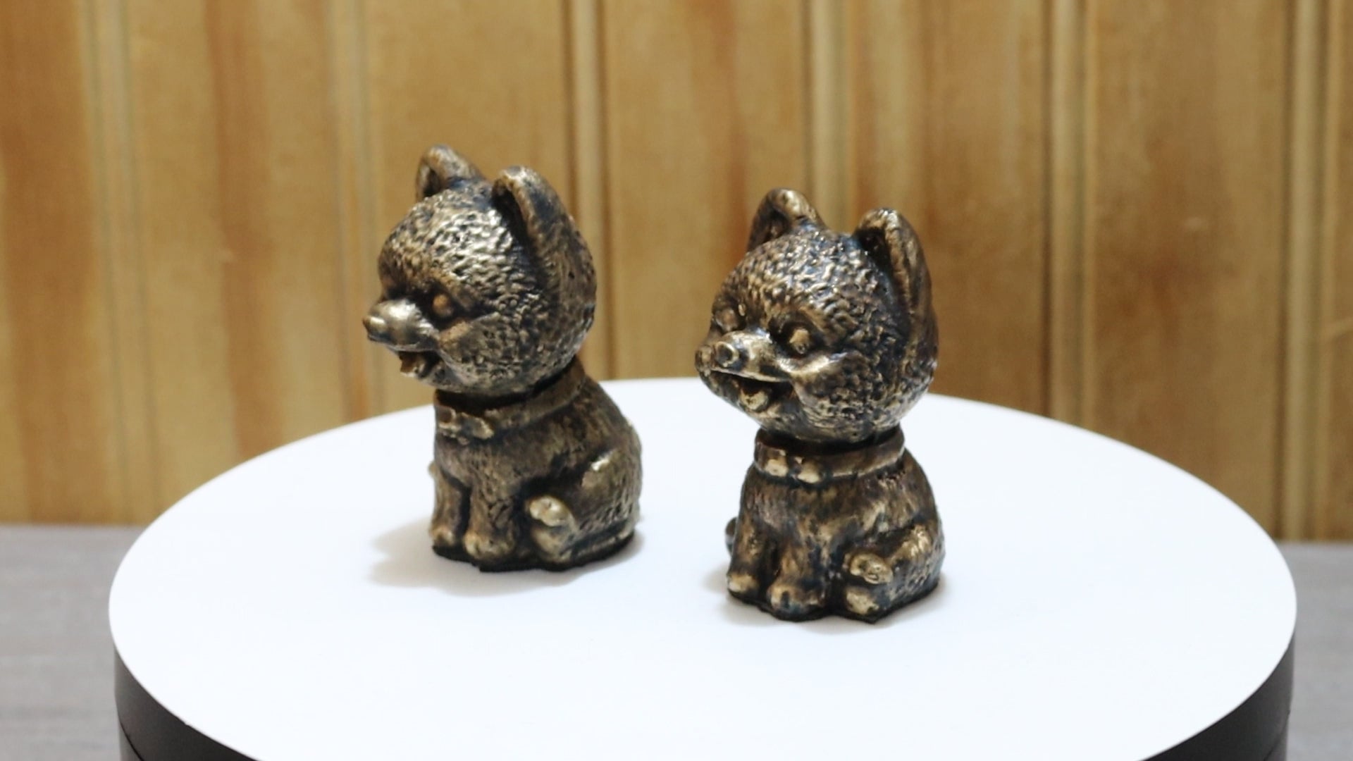Solid Bronze Pomeranian Statue