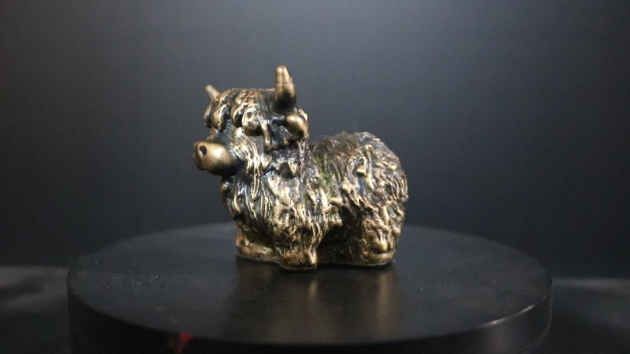 Solid Bronze Highland Cow Statue