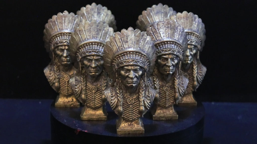 Solid Brass Indian Chief Bust