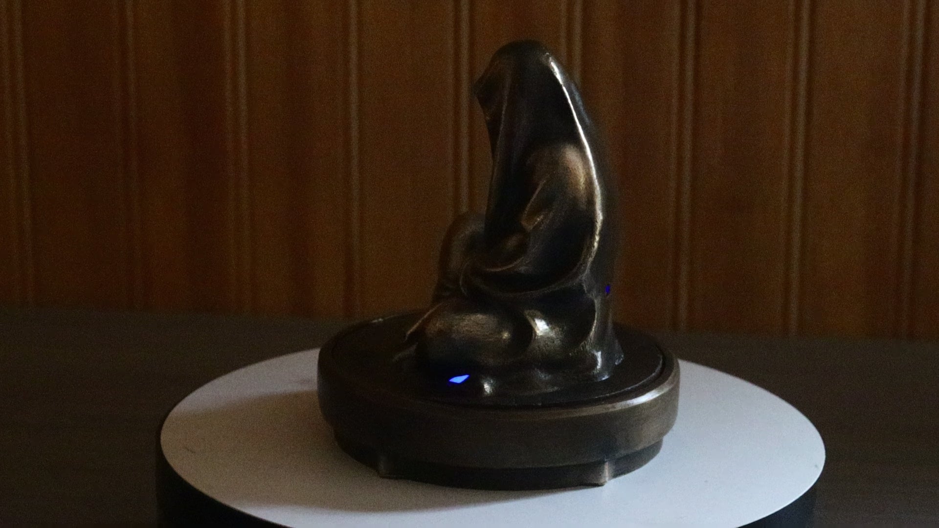 Hollow Silicon Bronze Grim Reaper Tealight Statue 4" Tall w/ Protectaclear, Felted Bottom, LED light