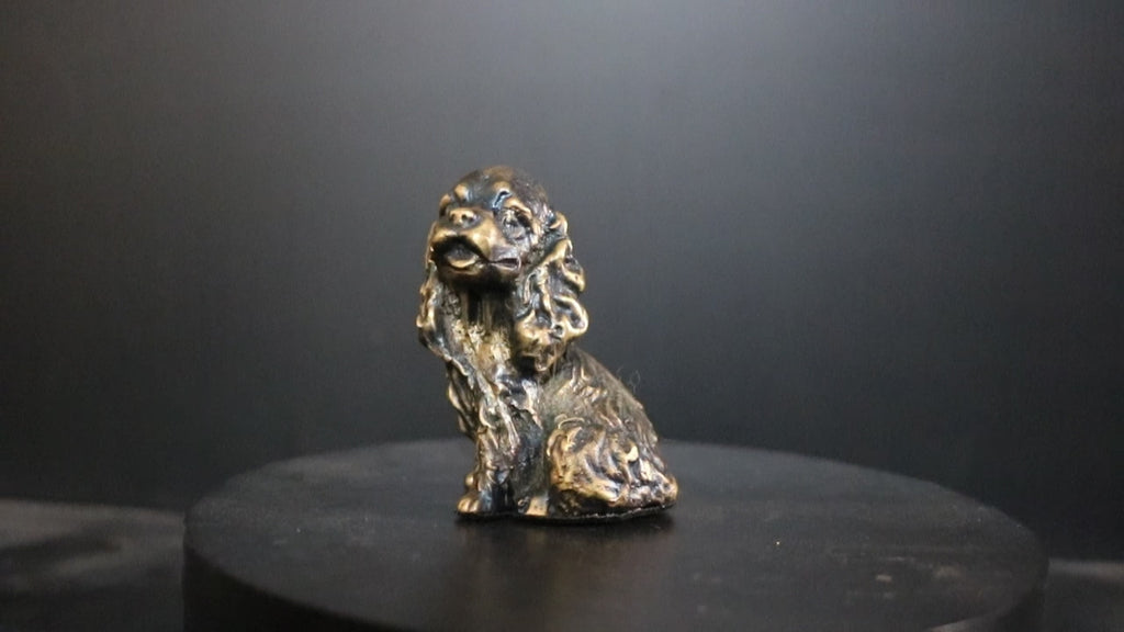 Solid Bronze Cocker Spaniel Statue