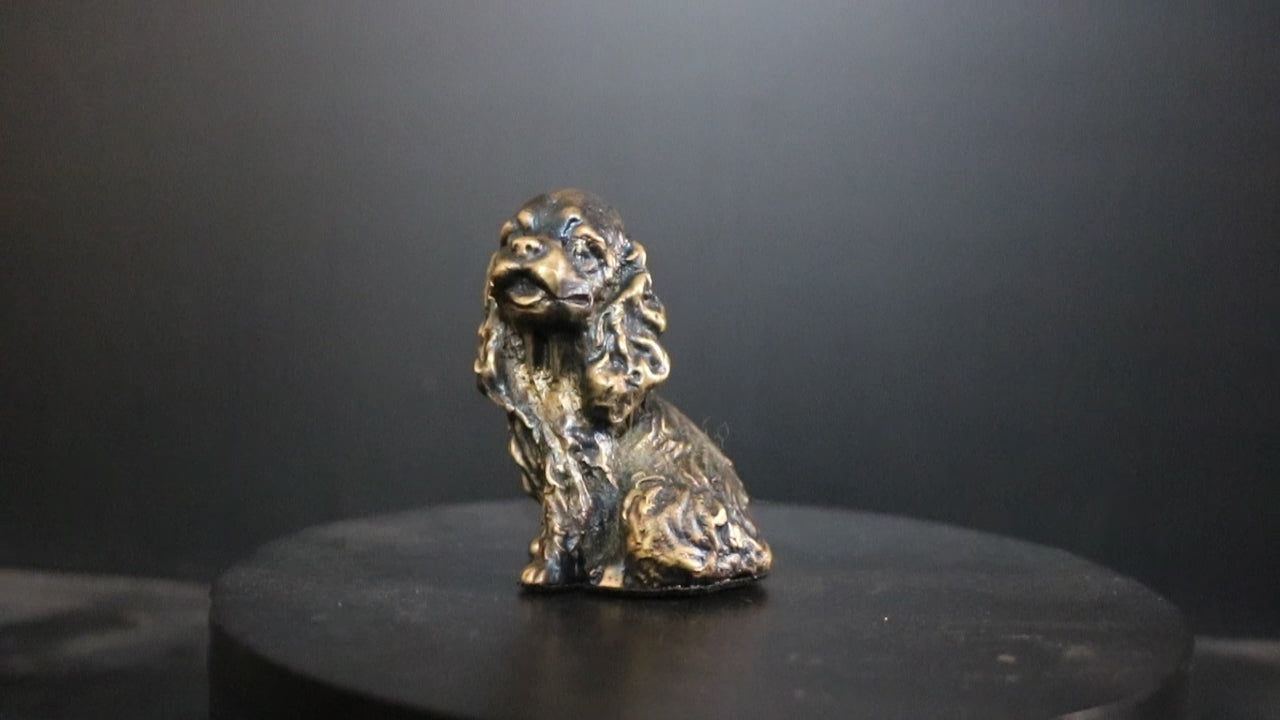 Solid Bronze Cocker Spaniel Statue