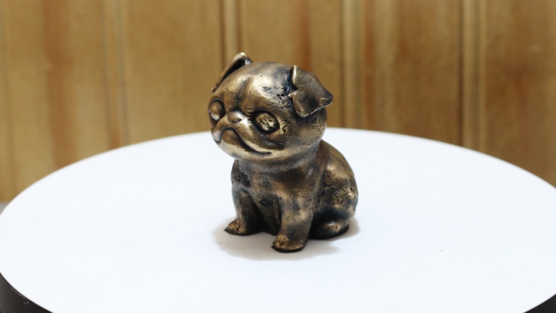 Solid Bronze Pug Statue