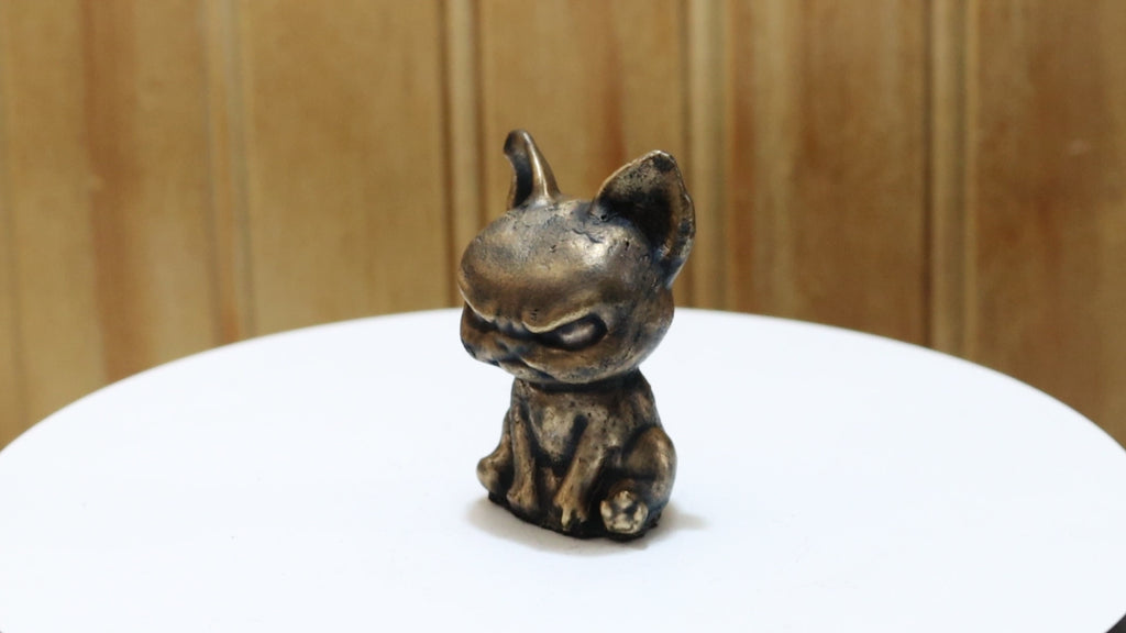 Solid Bronze Cartoon Style French Bulldog Statue