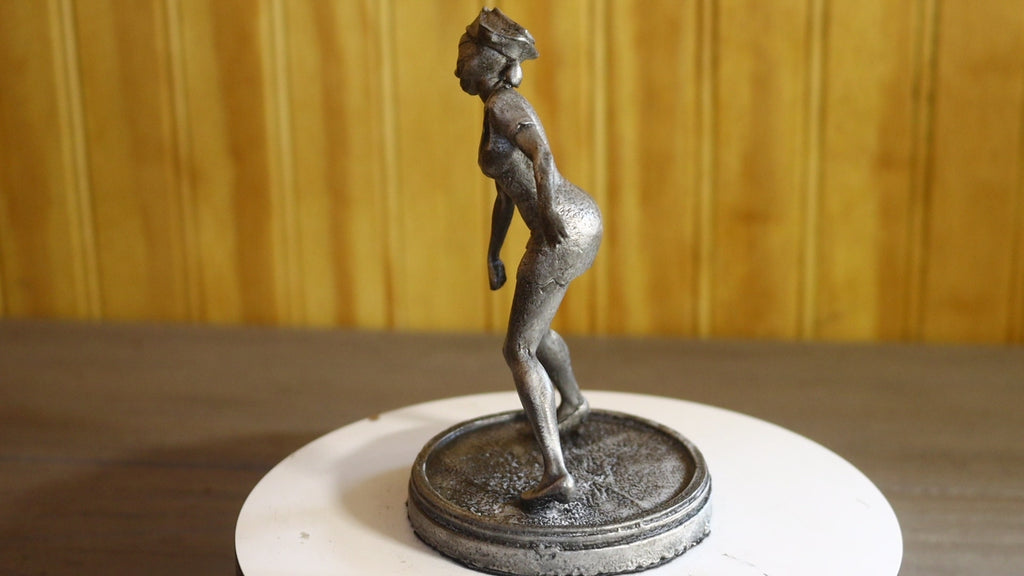 Solid Aluminum Alloy (Tenzaloy) Horror Medical Nurse Bust 4.75" Tall w/ Protectaclear & Felted Bottom