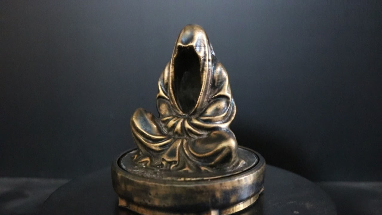 Hollow Bronze Hooded Figure Candlelight Statue