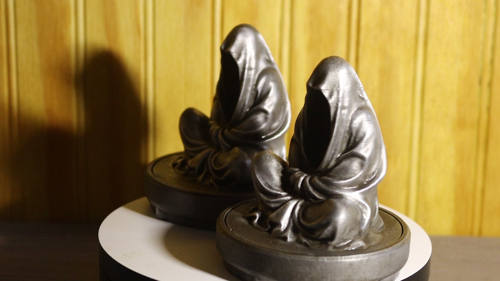 Solid Aluminum Alloy (Tenzaloy) Tealight Grim Reaper Statue 4" Tall w/ Removeable Base