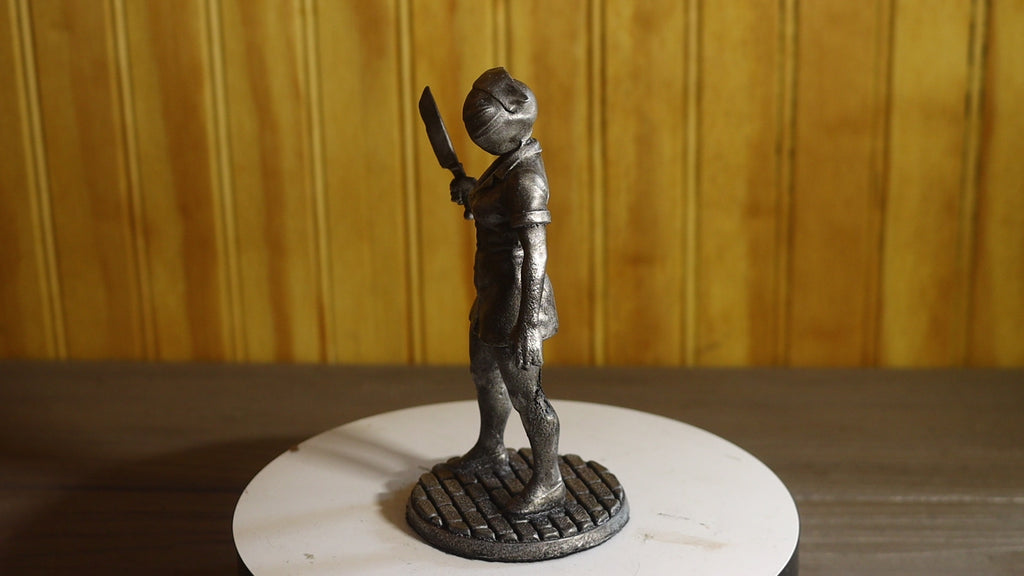 Solid Aluminum Alloy (Tenzaloy) Horror Medical Nurse Bust 5" Tall w/ Protectaclear & Felted Bottom
