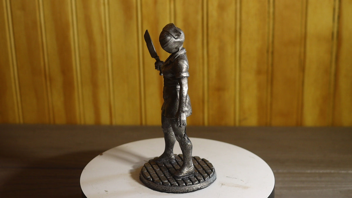 Solid Aluminum Alloy (Tenzaloy) Horror Medical Nurse Bust 5" Tall w/ Protectaclear & Felted Bottom