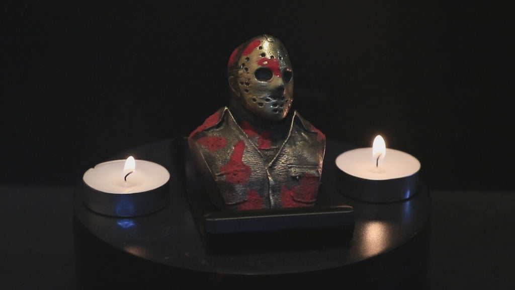 Solid Brass Jason Voorhees Bust With Stand