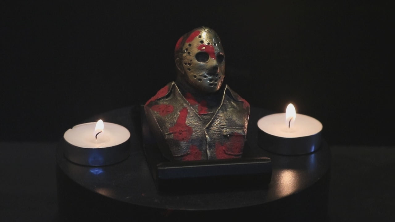 Solid Brass Jason Voorhees Bust With Stand