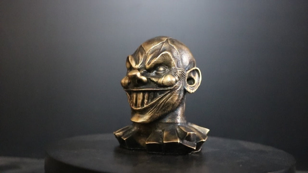 Solid Bronze Evil Clown (2) Bust