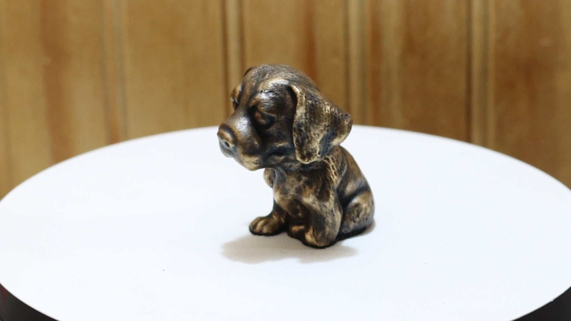 Solid Bronze Bloodhound Puppy Statue