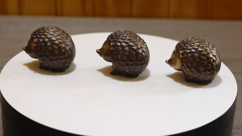 Solid Bronze Mini Hedgehog Statue 1" Tall