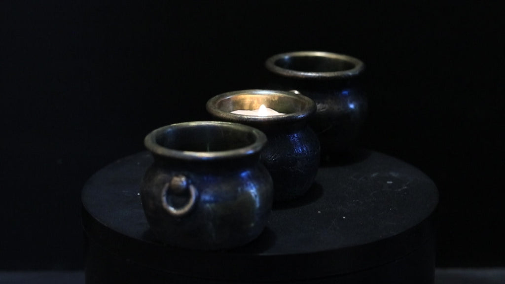 Solid Nordic Gold Tealight Candle Cauldron