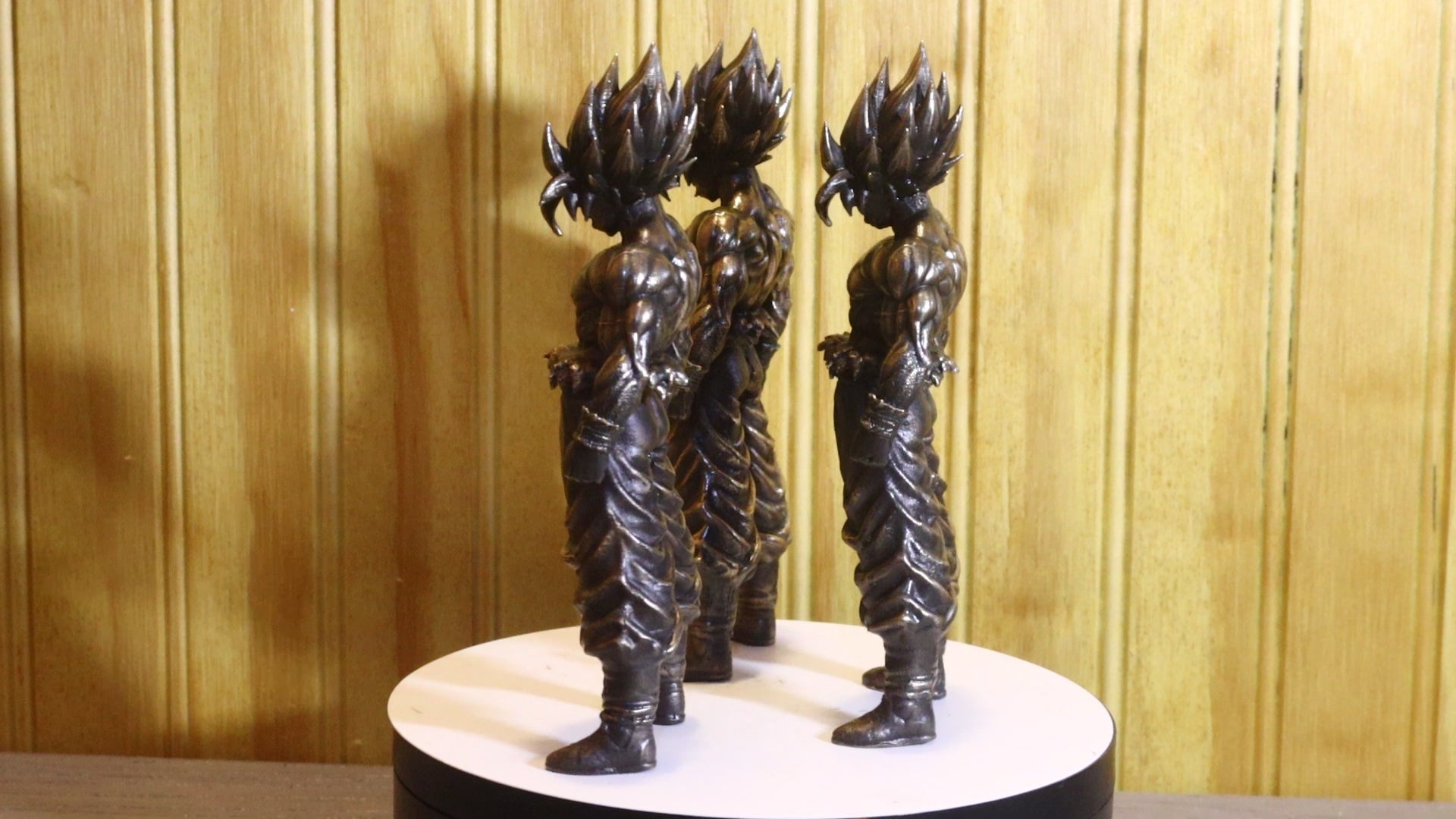Solid Silicon Bronze Goku (Dragonball Z) Statue 6" Tall w/ Protectaclear & Felted Feet