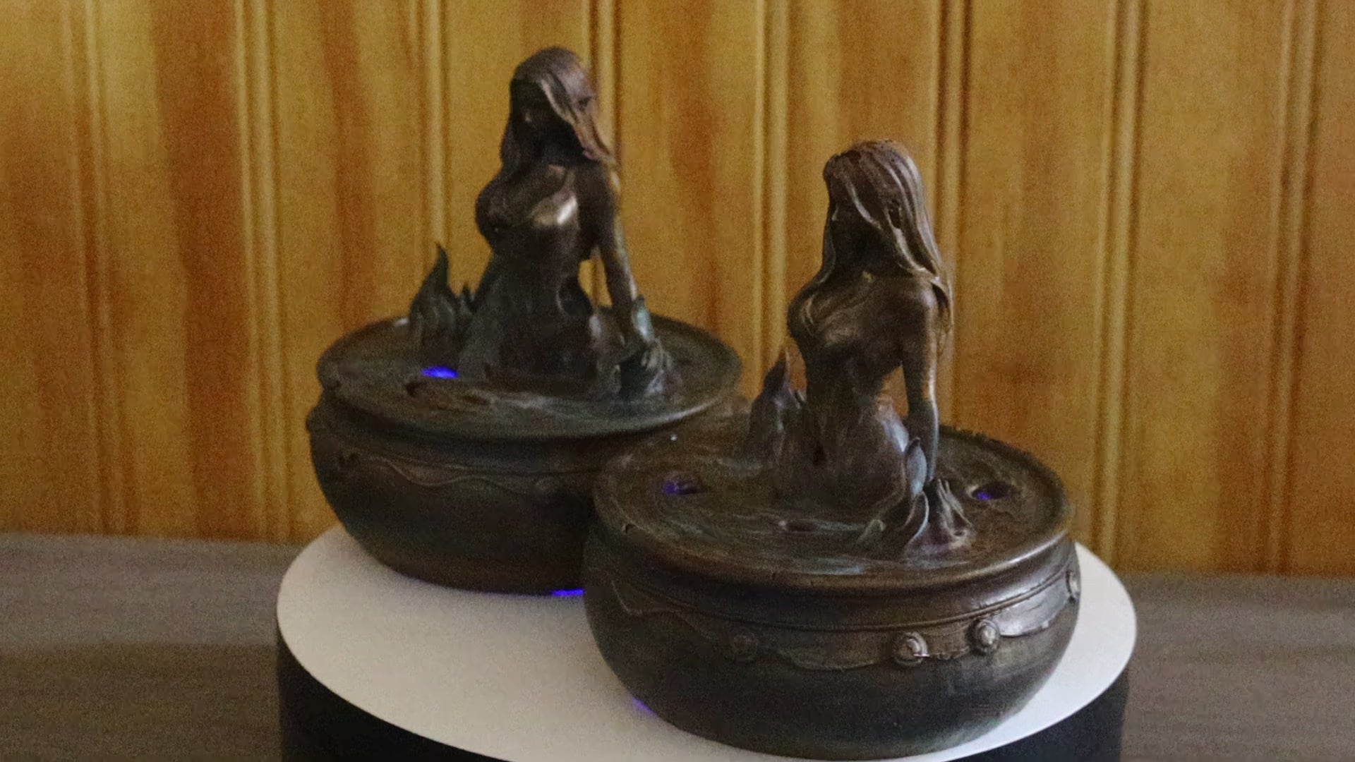 Hollow Cast Silicon Bronze Nesta (ACOTAR) Statue 3.5" Tall With Clear Coat & LED light