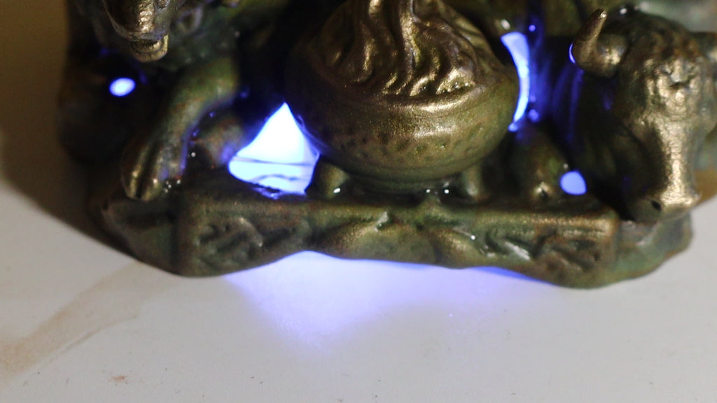 Hollow Cast Silicon Bronze Celtic God Statue 4.5" Tall With Clear Coat & LED light