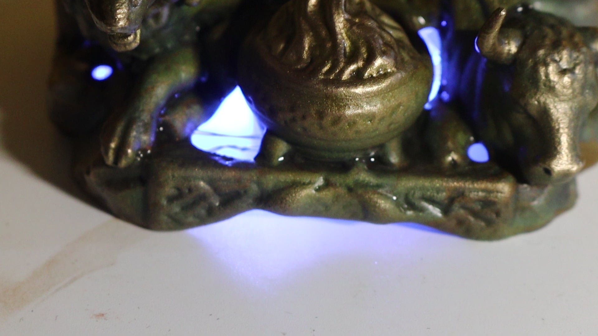 Hollow Cast Silicon Bronze Celtic God Statue 4.5" Tall With Clear Coat & LED light