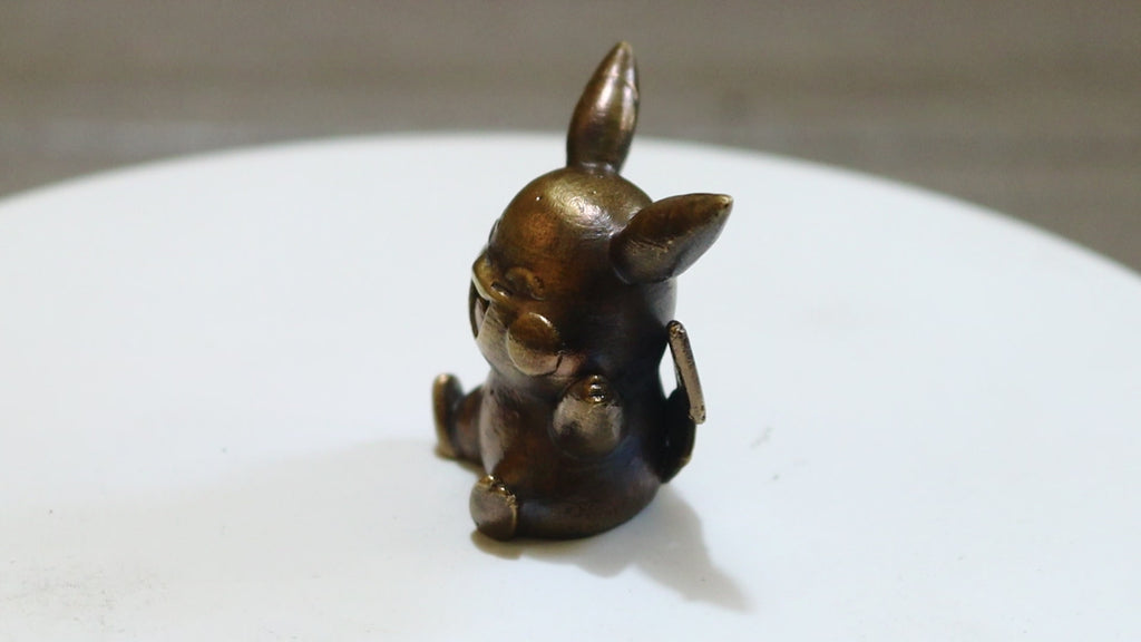 Solid Bronze Baby Pikachu Statue 1.5 Inches Tall